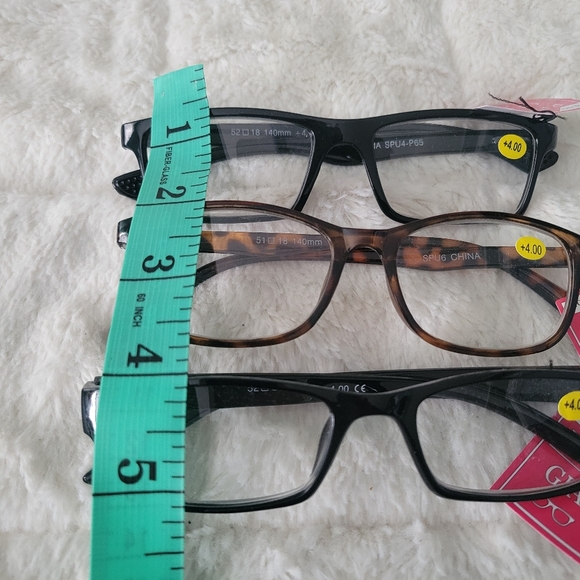 Three pairs of reading glasses +4.00 men women unisex - Picture 6 of 10